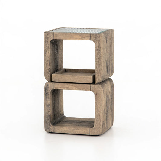 Bijzettafel van hout, kleur warmbruin