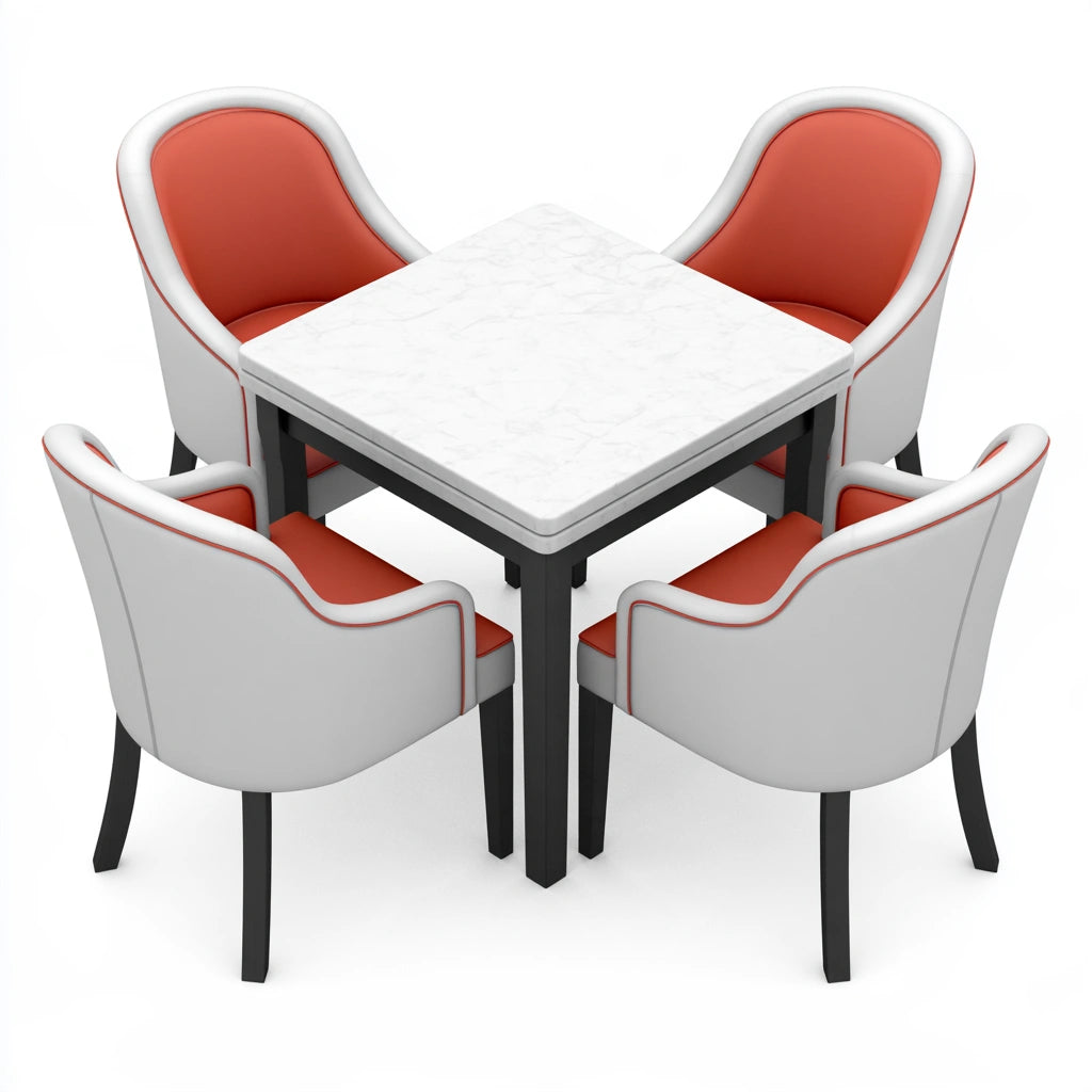 Eetkamerset met tafel en stoelen, kleur grijs