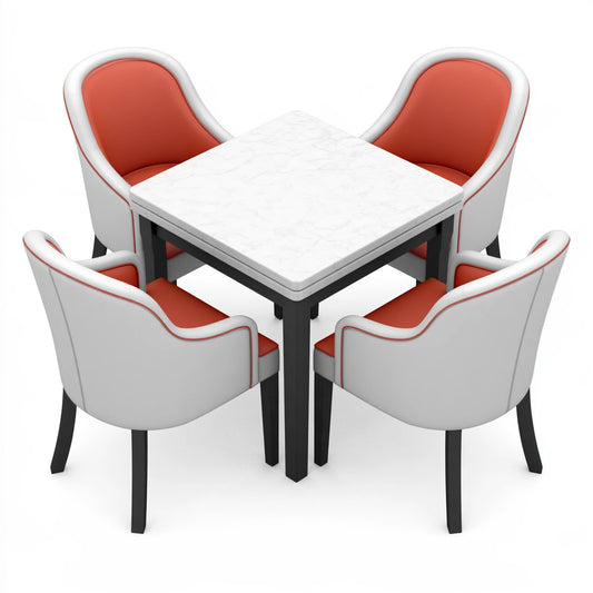 Eetkamerset met tafel en stoelen, kleur grijs