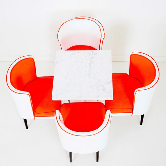 Eetkamerset met tafel en stoelen, kleur grijs