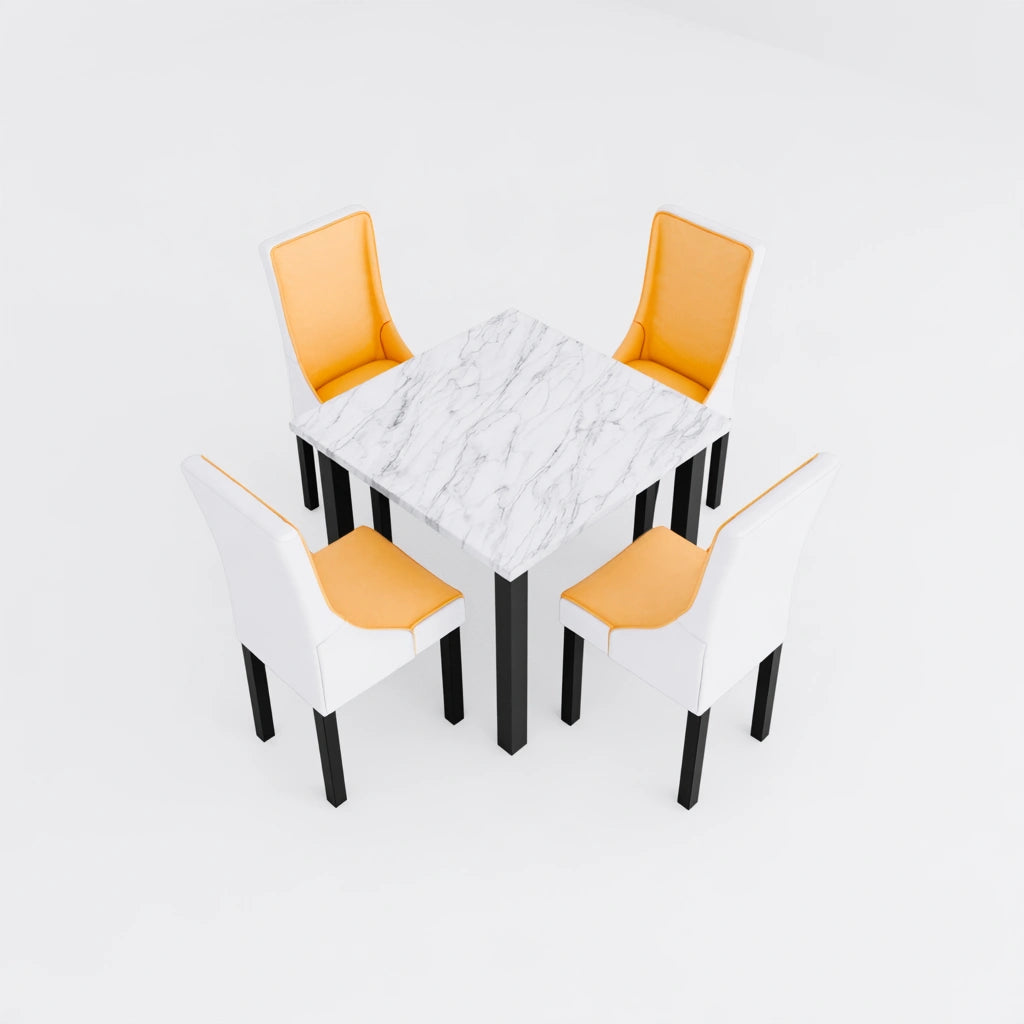 Eetkamerset met tafel en stoelen, kleur grijs