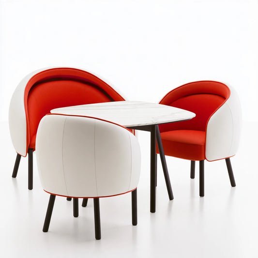 Eetkamerset met tafel en stoelen, kleur grijs