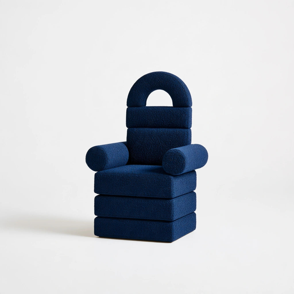 Gestoffeerde stoel, kleur donkerblauw