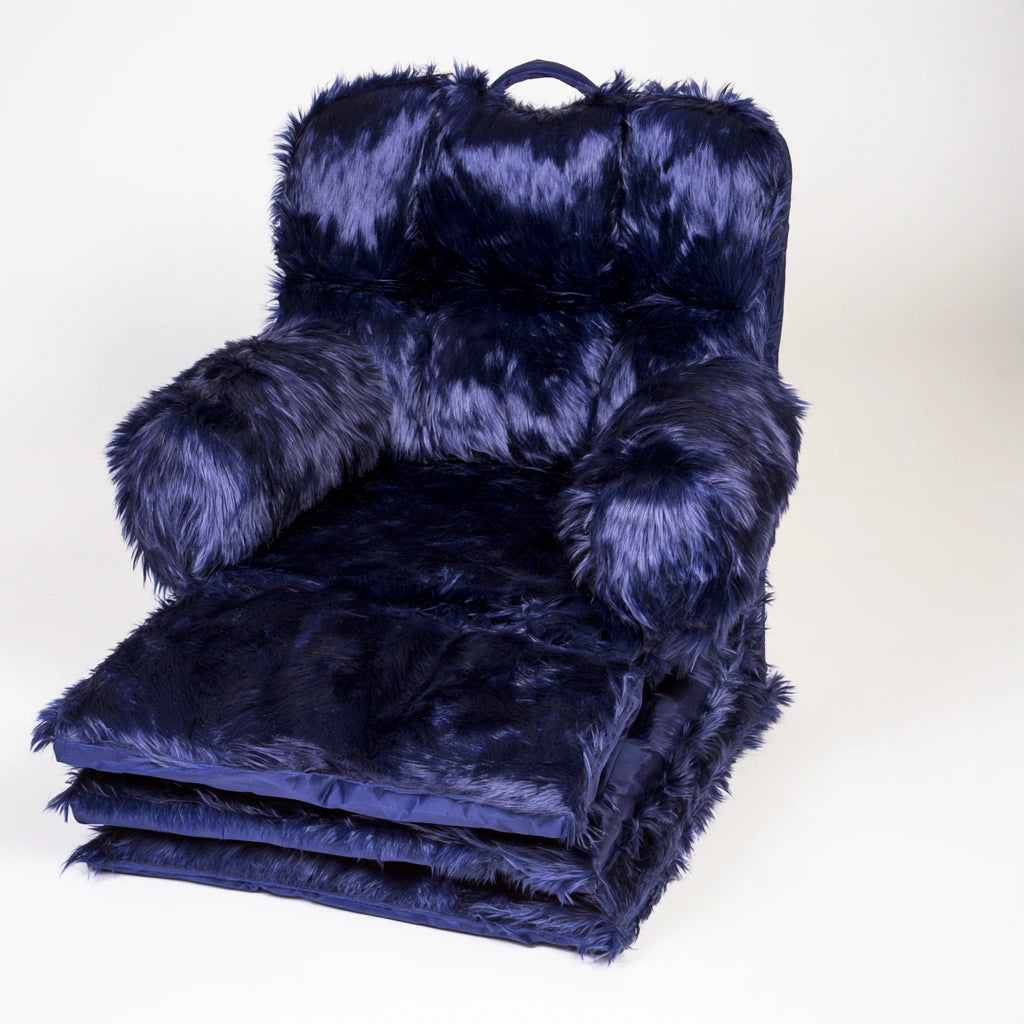 Gestoffeerde stoel, kleur donkerblauw